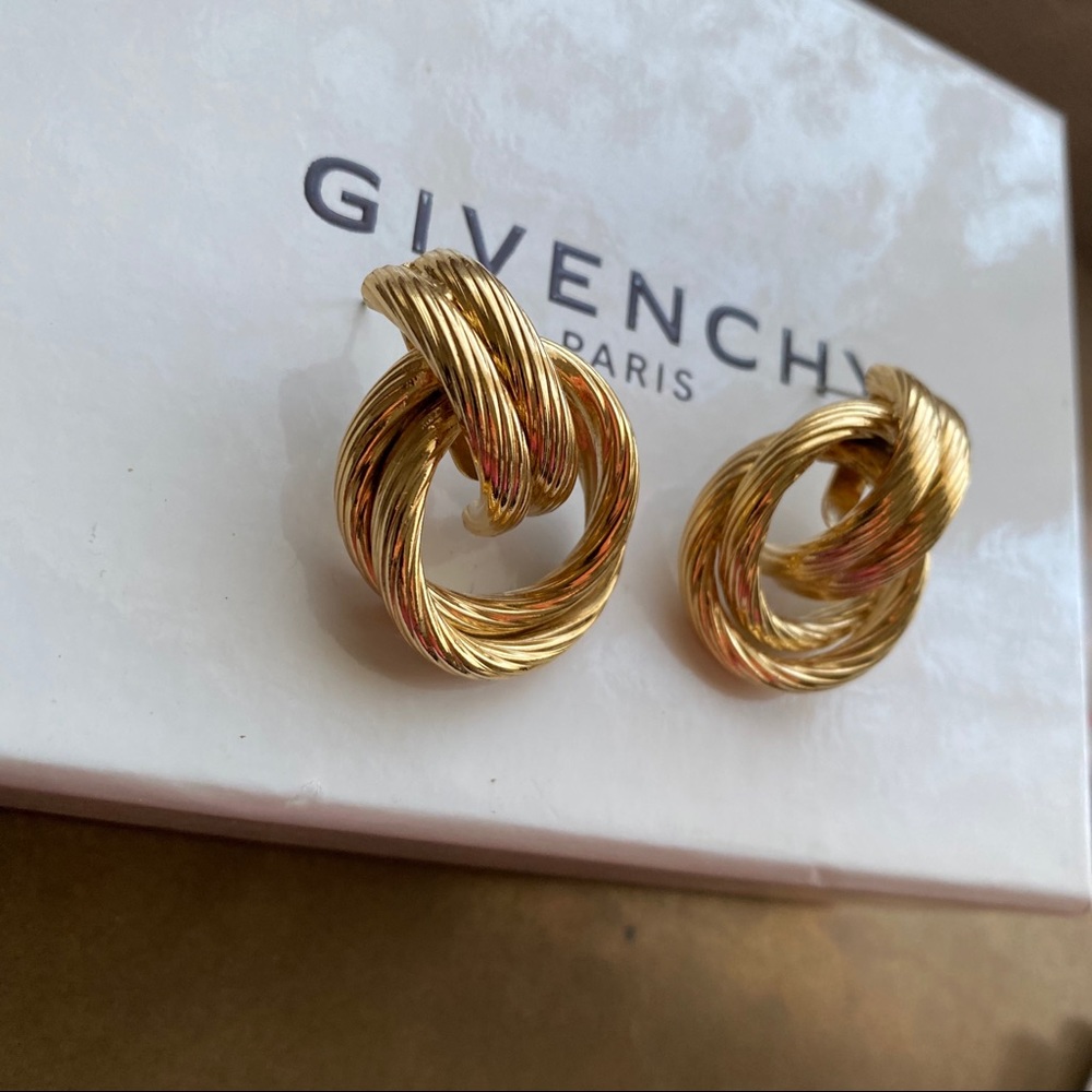 New 1970's Givenchy VINTAGE Luxe Gold Statement Earrings! RARE Vtg - Picture 4 of 6